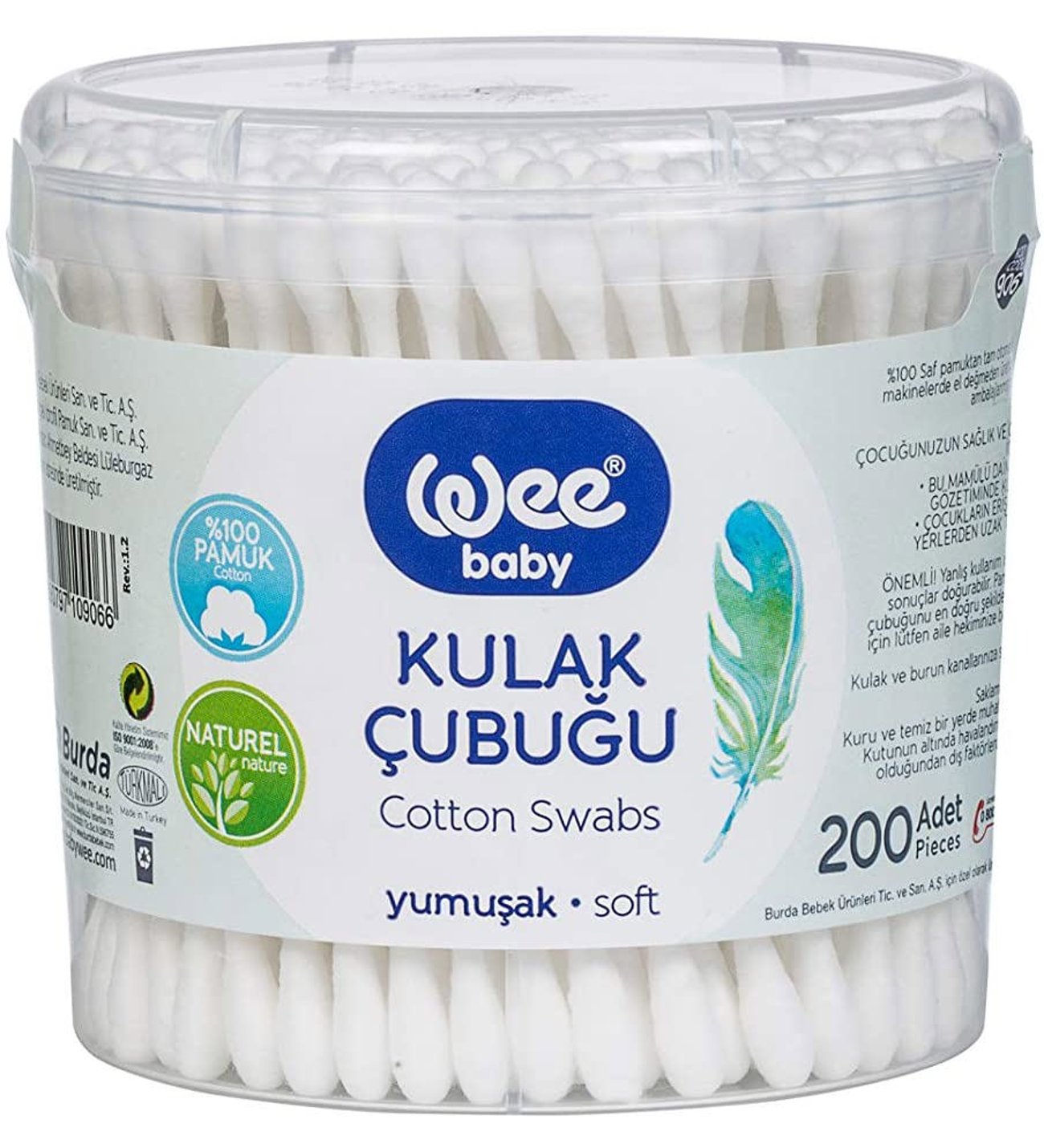 WEE BABY KULAK ÇÖPÜ 200 LÜ  KOD.906